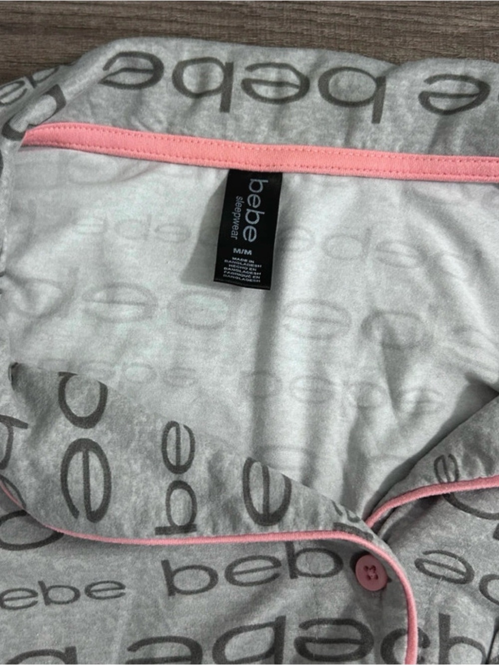 BEBE Gray & Pink Pajama Set - Picture 2 of 4